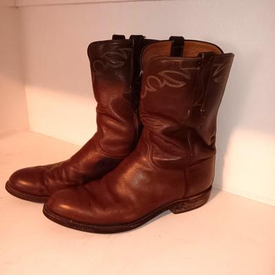 MEN'S LUCCHESE HANDMADE LEATHER WESTERN BOOTS SIZE 10