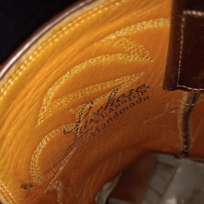 MEN'S LUCCHESE HANDMADE LEATHER WESTERN BOOTS SIZE 10