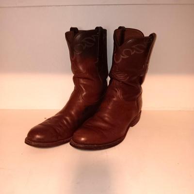 MEN'S LUCCHESE HANDMADE LEATHER WESTERN BOOTS SIZE 10