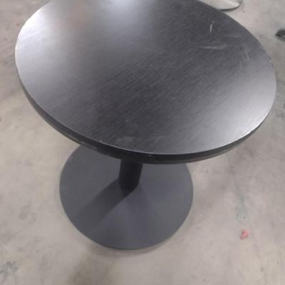 Set of Two Wood Goods Commercial Grade Round Side Table with Round Base 22"x24" Choice A