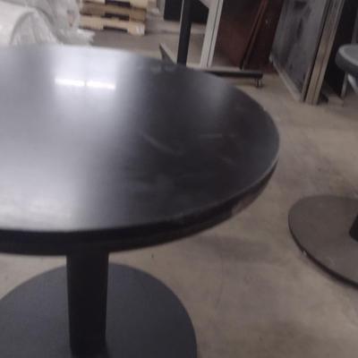 Set of Two Wood Goods Commercial Grade Round Side Table with Round Base 22"x24" Choice A