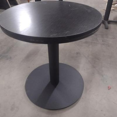 Set of Two Wood Goods Commercial Grade Round Side Table with Round Base 22"x24" Choice A