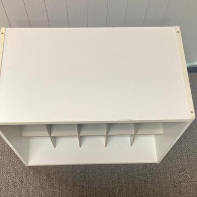 White Wooden Stackable 15-Cube Organizer Storage Cabinet