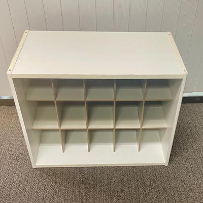 White Wooden Stackable 15-Cube Organizer Storage Cabinet