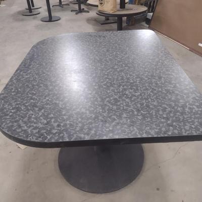 Commercial Grade Four Top Dinging Table Curved Corners with Straight Edge Geometric Pattern