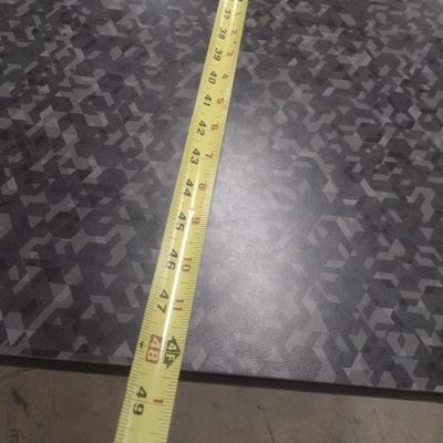 Commercial Grade Four Top Dinging Table Curved Corners with Straight Edge Geometric Pattern