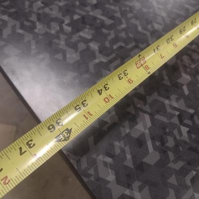 Commercial Grade Four Top Dinging Table Curved Corners with Straight Edge Geometric Pattern