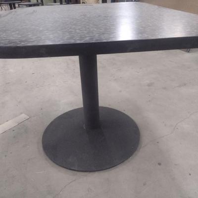 Commercial Grade Four Top Dinging Table Curved Corners with Straight Edge Geometric Pattern