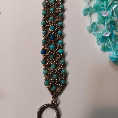 MATCHING NECKLACE AND EARRINGS, BRACELET AND WATCH