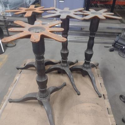 Set of Four Solid Metal Post Commercial Dining Table Pedestals