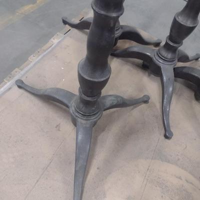 Set of Four Solid Metal Post Commercial Dining Table Pedestals