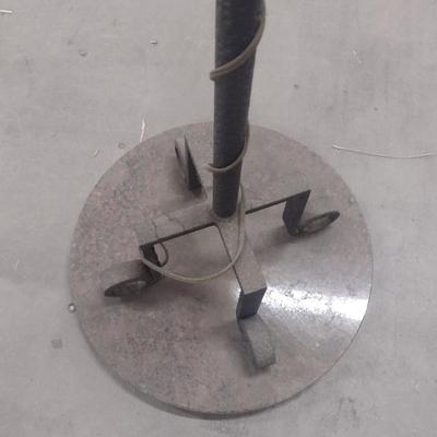 Wrought Metal Hammered Finish Floor Lamp with Marble Base