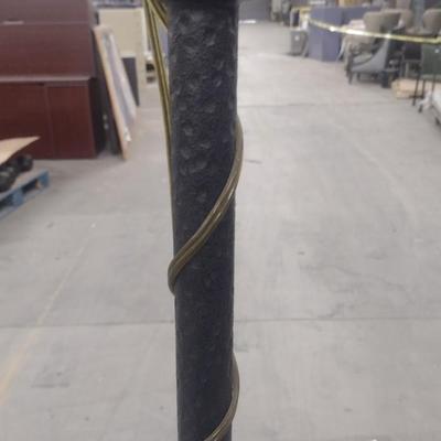 Wrought Metal Hammered Finish Floor Lamp with Marble Base
