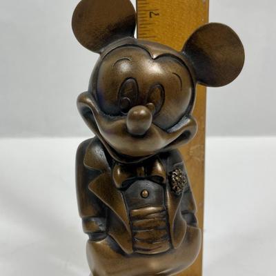Mickey Mouse Vintage Pride Lines Disney (1988) Happy Birthday Mickey Bronze Tone Sculpture on Marble Base