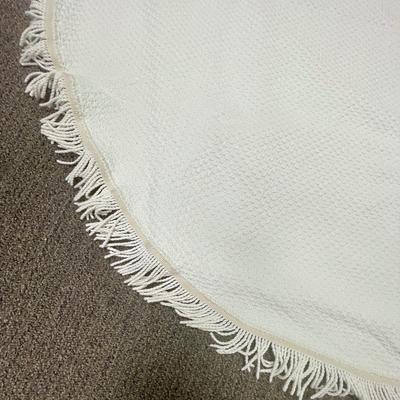 Round 45” White Cotton Tablecloth