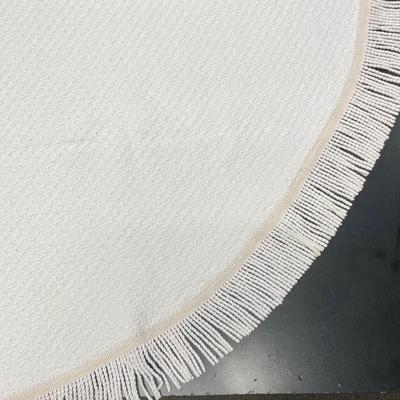 Round 45” White Cotton Tablecloth