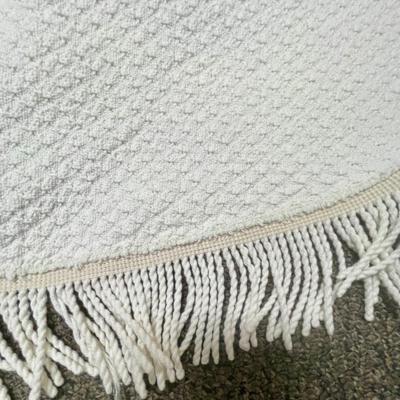Round 45” White Cotton Tablecloth
