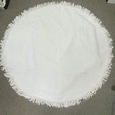 Round 45” White Cotton Tablecloth
