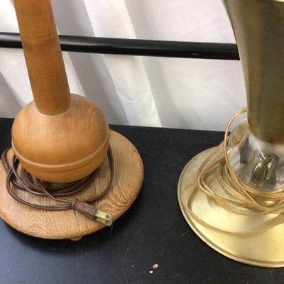 MCM Metal Lamp and Wood Table Lamp