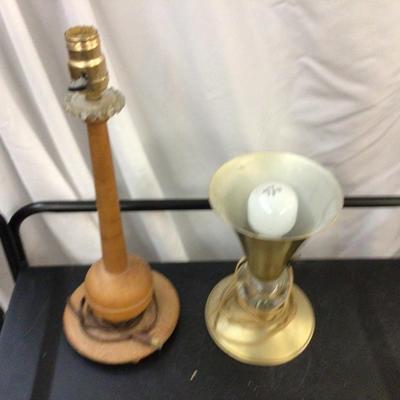 MCM Metal Lamp and Wood Table Lamp