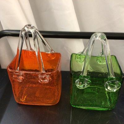 Four Newer Glass Baskets