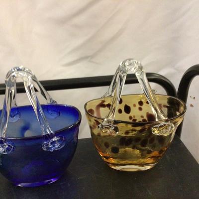 Four Newer Glass Baskets