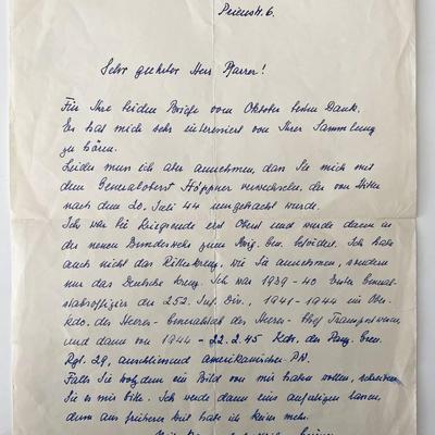 WWII German Nazi General signed letter