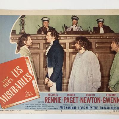 Les Misérables original 1952 vintage lobby card