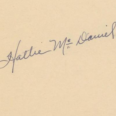 Hattie McDaniel signature cut. GFA Authenticated