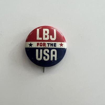 LBJ for the USA political pin