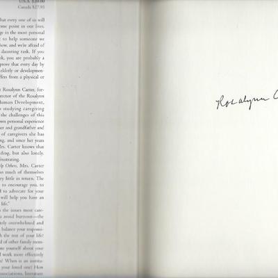 Helping Yourself Help Others: A Book for Caregivers Rosalyn Carter signed book