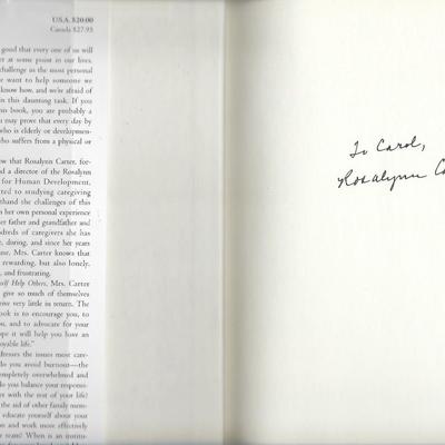 Rosalynn Carter signed book