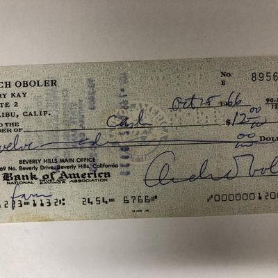 House on Fire first edition and personal check