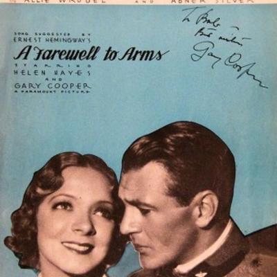 Gary Cooper signed sheet music