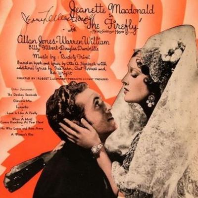 Jeanette MacDonald signed sheet music