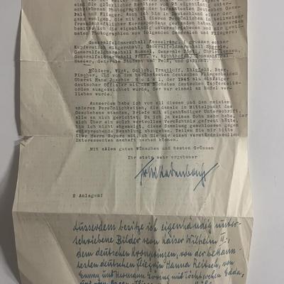 WWII signed German letter