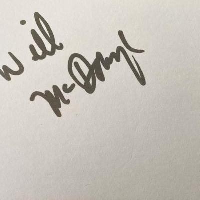 Sportswriter Will McDonough original signature