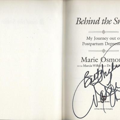 Behind the Smile: My Journey Out of Postpartum Depression Marie Osmond signed book
