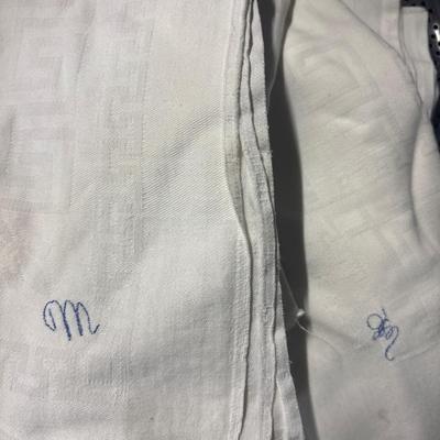 Vintage linen lot 5 Monogram M Hankies
