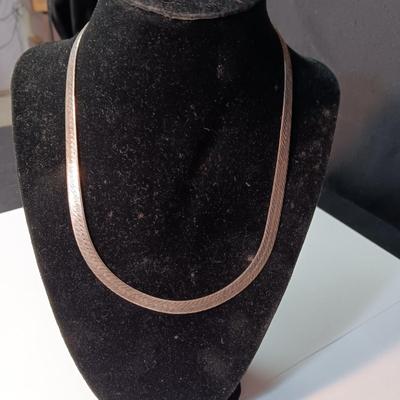 STERLING SILVER THICK CHAIN, BRACELET AND EARRINGS