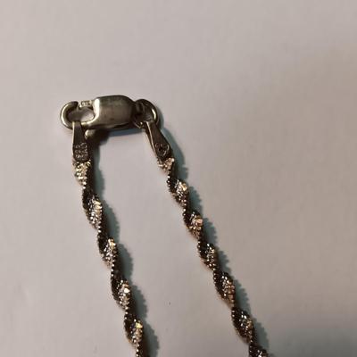 STERLING SILVER CHAIN, FAUX PEARL BRACELET AND WATCH