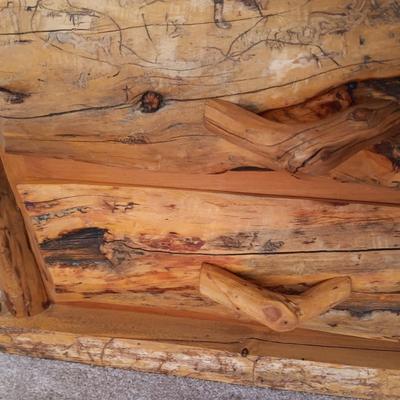 GORGEOUS 9 DOVETAILED DRAWER PINE LOG DRESSER