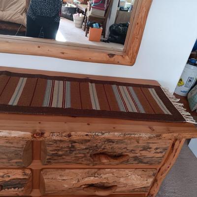 GORGEOUS 9 DOVETAILED DRAWER PINE LOG DRESSER
