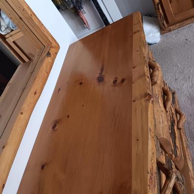 GORGEOUS 9 DOVETAILED DRAWER PINE LOG DRESSER