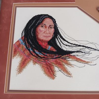 HANDCRAFTED NEEDLEPOINT WALL HANGINGS IN BARN WOOD FRAMES