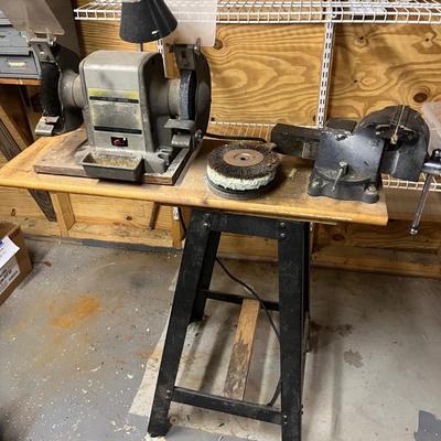 Sears Bench Grinder & Wilton Vise on a Bench (B3-MG)