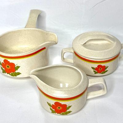 Vintage Temper Ware by Lenox Dish Set - Fire Flower Pattern