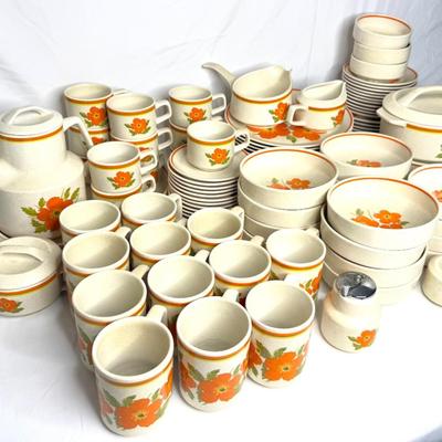 Vintage Temper Ware by Lenox Dish Set - Fire Flower Pattern