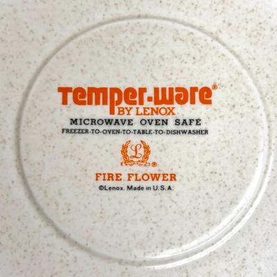 Vintage Temper Ware by Lenox Dish Set - Fire Flower Pattern