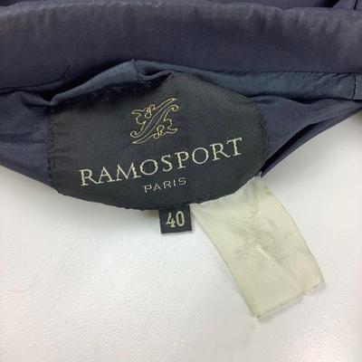 387 RAMOSPORT Paris Navy Blue Long Coat Size 40